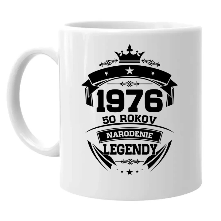 1976 Narodenie legendy 50 rokov - keramický hrnček s potlačou