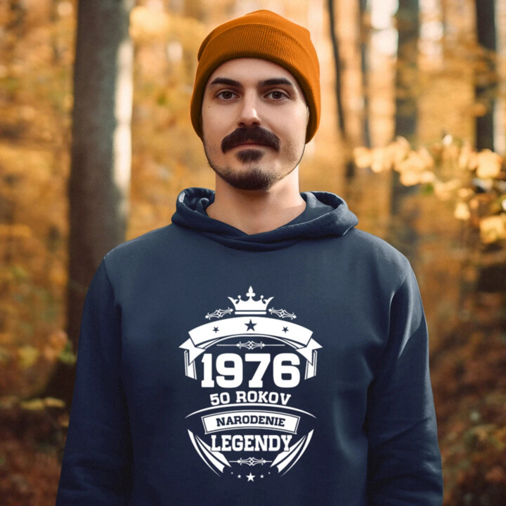 1976 Narodenie legendy 50 rokov  - pánska mikina s potlačou