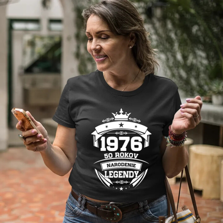 1976 Narodenie legendy 50 rokov - dámske tričko s potlačou