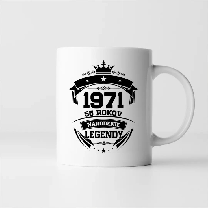 1971 Narodenie legendy 55 rokov - keramický hrnček s potlačou
