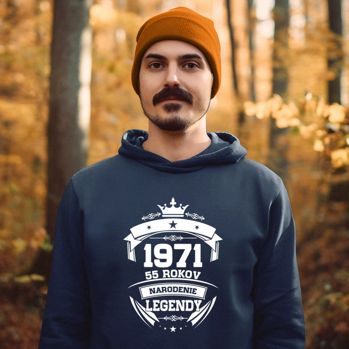 1971 Narodenie legendy 55 rokov  - pánska mikina s potlačou