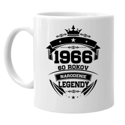 1966 Narodenie legendy 60 rokov - keramický hrnček s potlačou