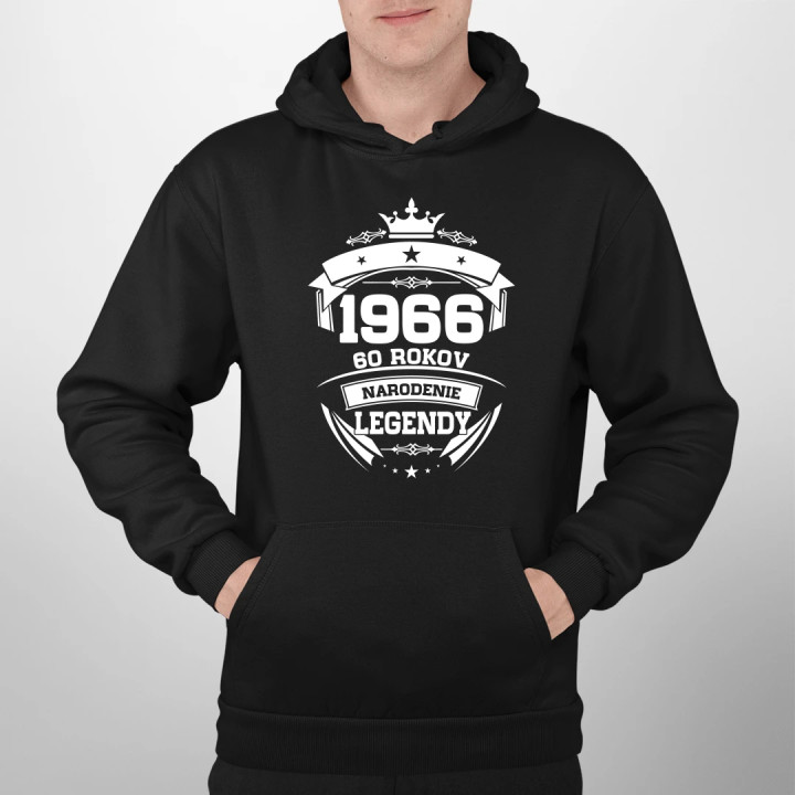 1966 Narodenie legendy 60 rokov  - pánska mikina s potlačou