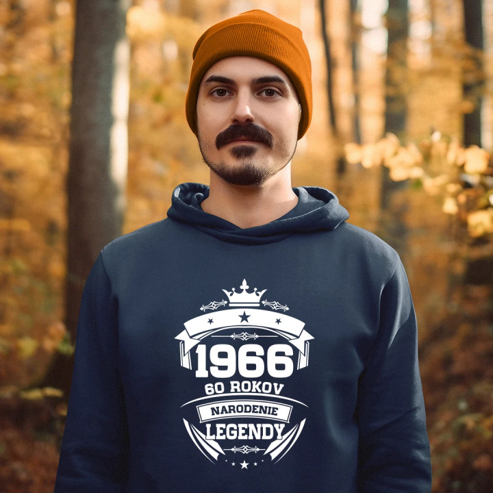 1966 Narodenie legendy 60 rokov  - pánska mikina s potlačou