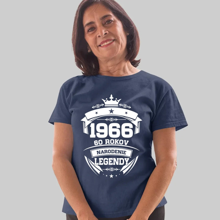 1966 Narodenie legendy 60 rokov - dámske tričko s potlačou