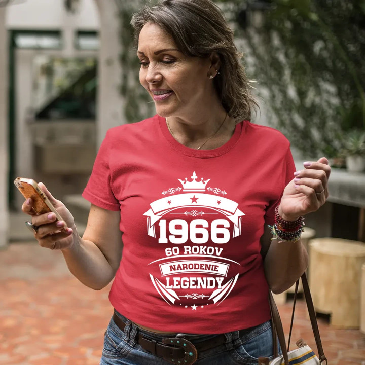 1966 Narodenie legendy 60 rokov - dámske tričko s potlačou