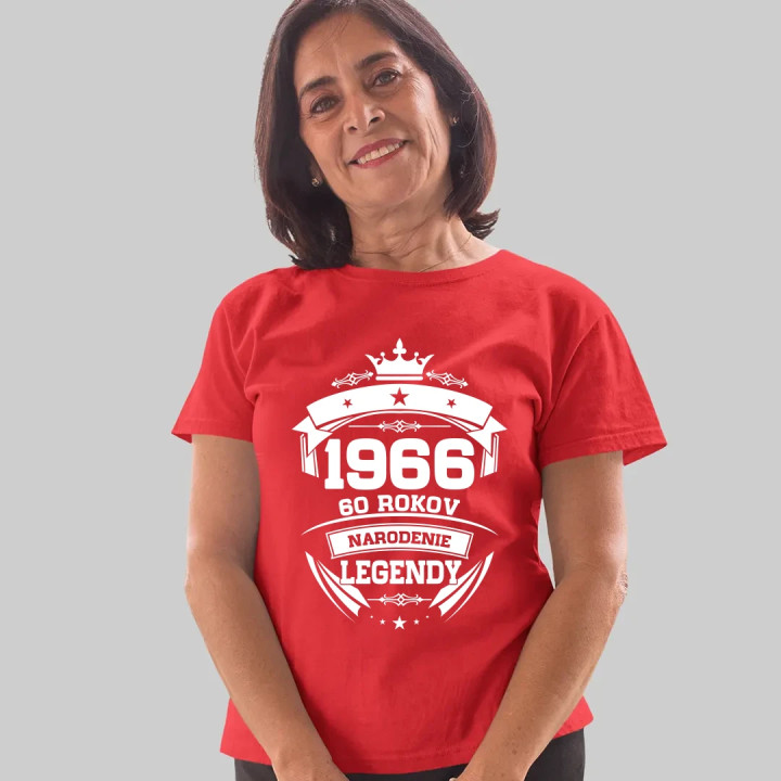 1966 Narodenie legendy 60 rokov - dámske tričko s potlačou