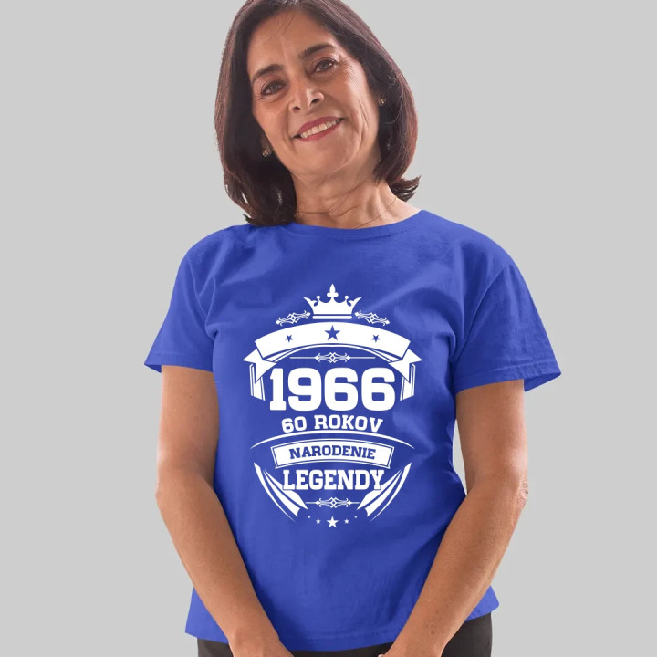 1966 Narodenie legendy 60 rokov - dámske tričko s potlačou