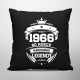 1966 Narodenie legendy 60 rokov - čierny vankúš s potlačou