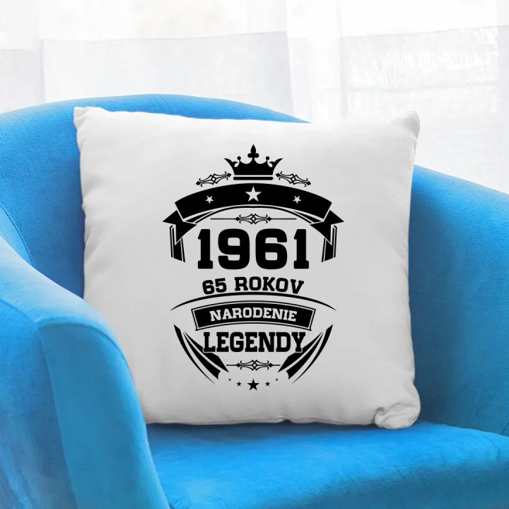 1961 Narodenie legendy 65 rokov - vankúš s potlačou