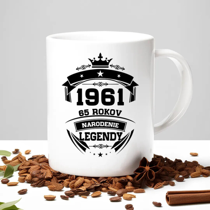 1961 Narodenie legendy 65 rokov - keramický hrnček s potlačou