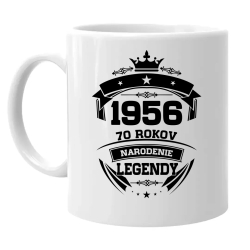 1956 Narodenie legendy 70 rokov - keramický hrnček s potlačou