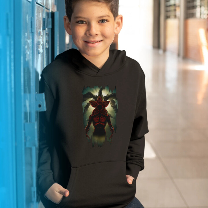 Demogorgon pre fanúšikov seriálu Stranger Things - detská mikina s kapucňou