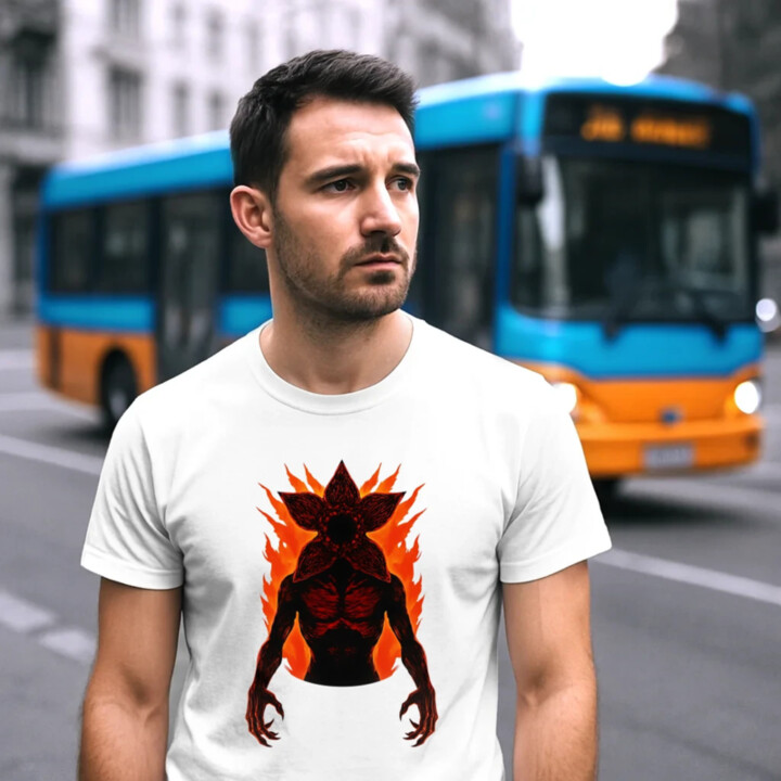 Demogorgon v2 pre fanúšikov seriálu Stranger Things - pánske tričko s potlačou