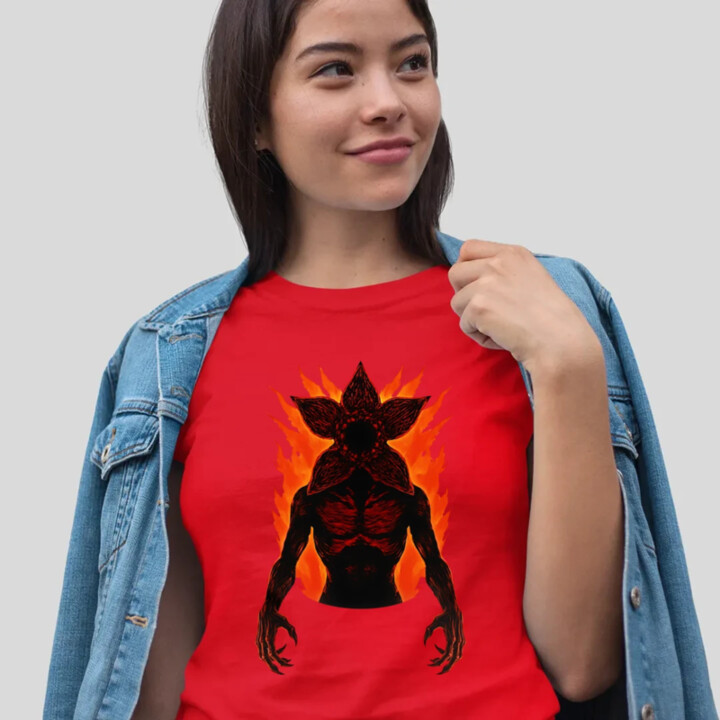 Demogorgon v2 pre fanúšikov seriálu Stranger Things - dámske tričko s potlačou