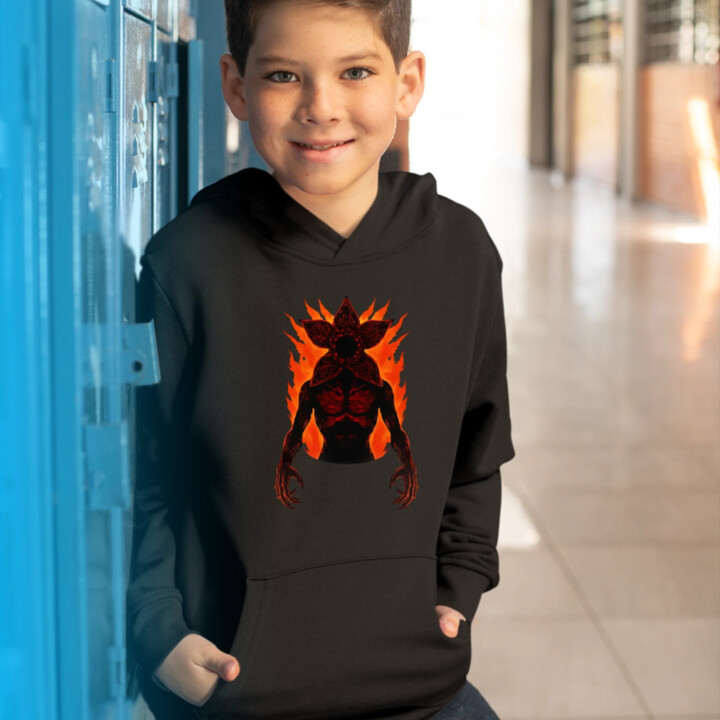 Demogorgon v2 pre fanúšikov seriálu Stranger Things - detská mikina s kapucňou