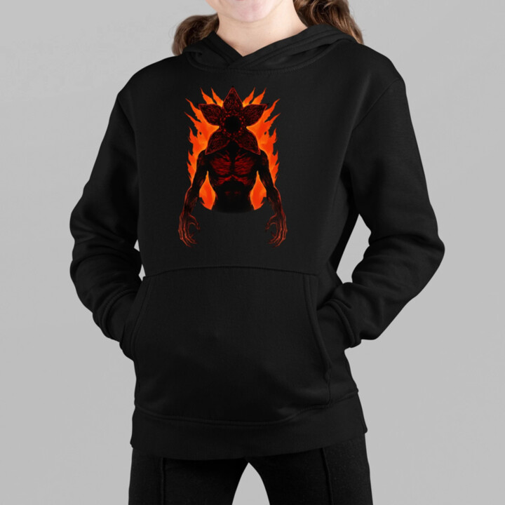 Demogorgon v2 pre fanúšikov seriálu Stranger Things - detská mikina s kapucňou