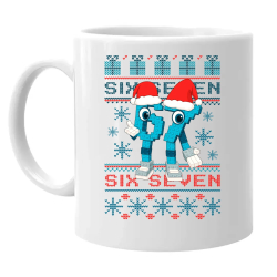 Six seven 67 - Italian Brainrot - vianočná verzia - keramický hrnček s potlačou
