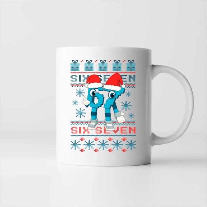 Six seven 67 - Italian Brainrot - vianočná verzia - keramický hrnček s potlačou
