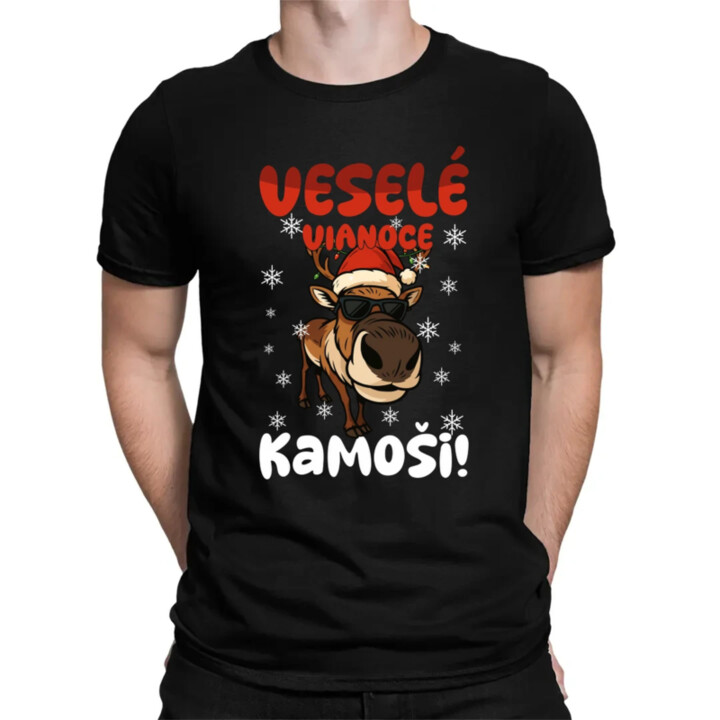 Veselé Vianoce, kamoši! - pánske tričko s potlačou