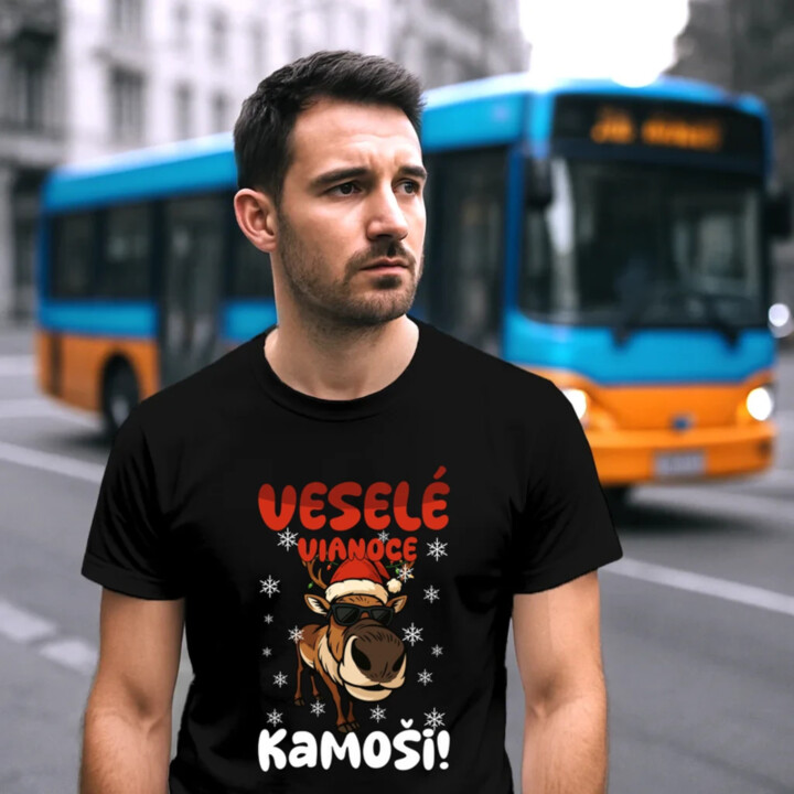 Veselé Vianoce, kamoši! - pánske tričko s potlačou