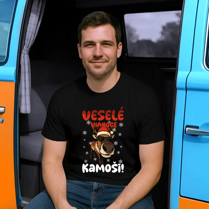 Veselé Vianoce, kamoši! - pánske tričko s potlačou