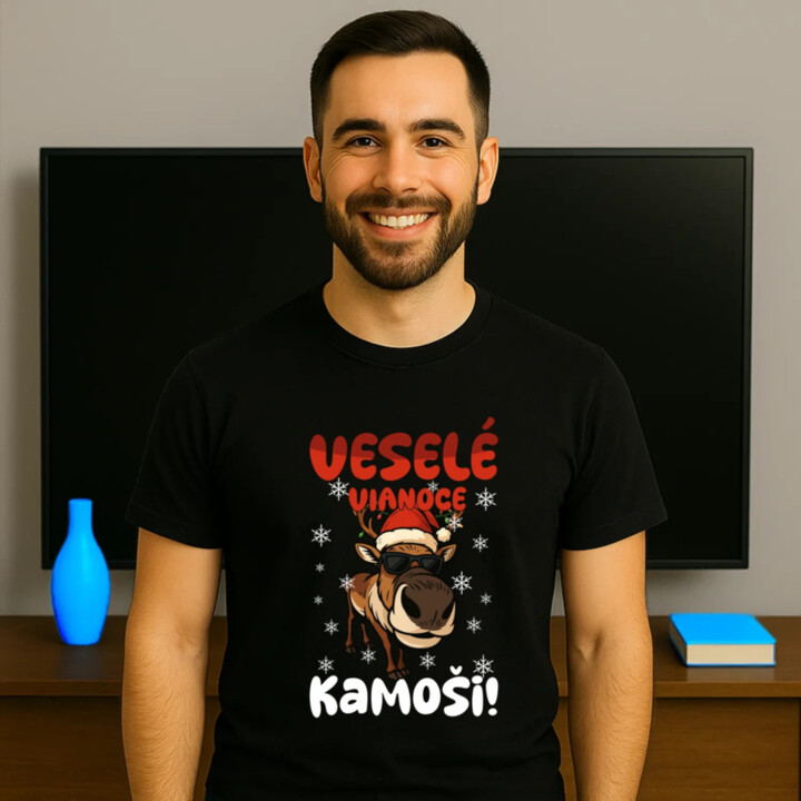 Veselé Vianoce, kamoši! - pánske tričko s potlačou