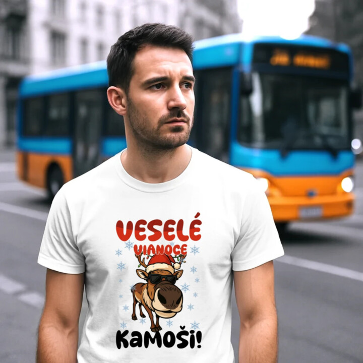 Veselé Vianoce, kamoši! - pánske tričko s potlačou
