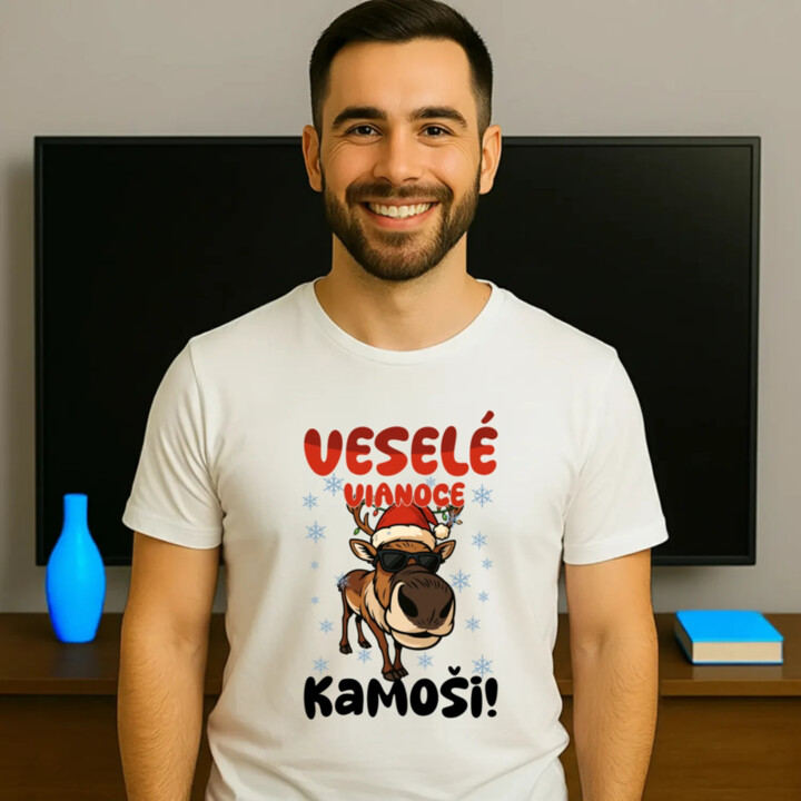 Veselé Vianoce, kamoši! - pánske tričko s potlačou