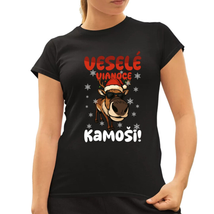Veselé Vianoce, kamoši! - dámske tričko s potlačou