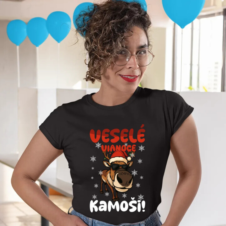 Veselé Vianoce, kamoši! - dámske tričko s potlačou