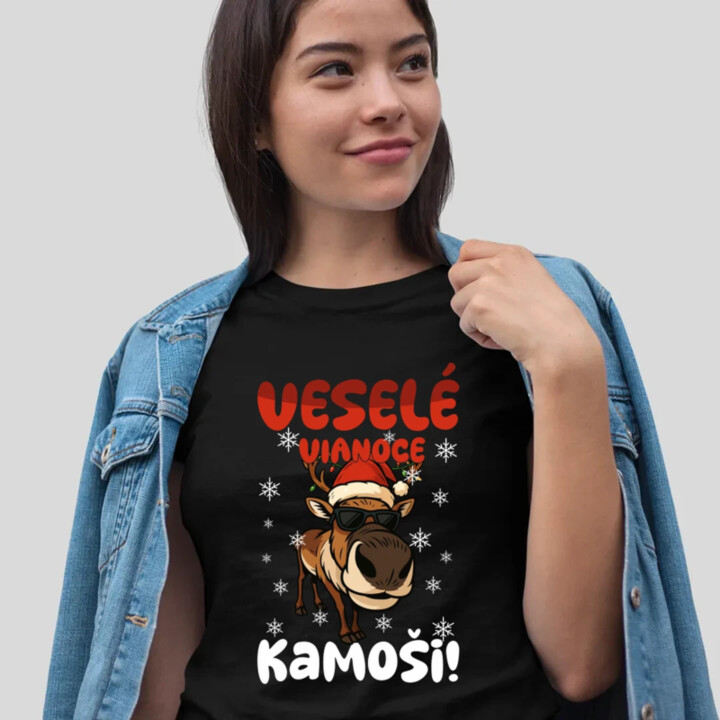 Veselé Vianoce, kamoši! - dámske tričko s potlačou