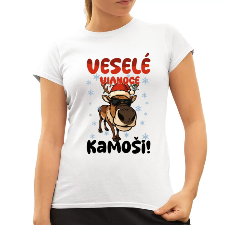 Veselé Vianoce, kamoši! - dámske tričko s potlačou