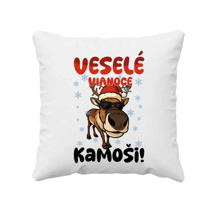 Veselé Vianoce, kamoši! - vankúš s potlačou