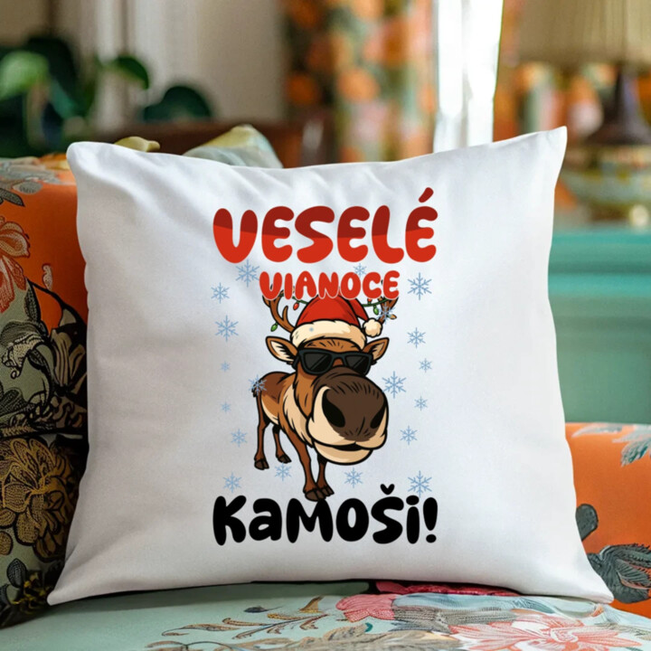 Veselé Vianoce, kamoši! - vankúš s potlačou
