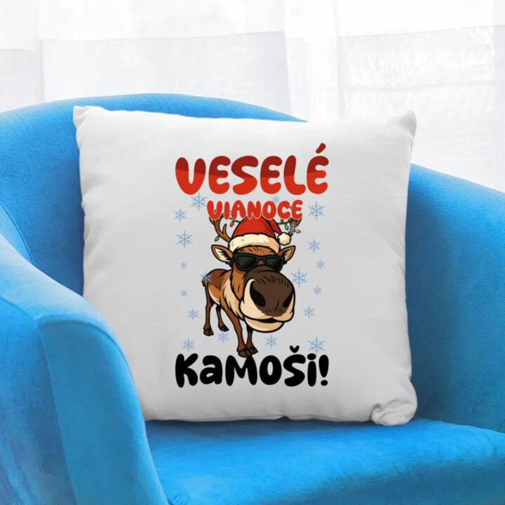 Veselé Vianoce, kamoši! - vankúš s potlačou