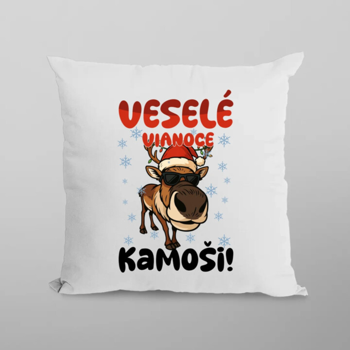 Veselé Vianoce, kamoši! - vankúš s potlačou