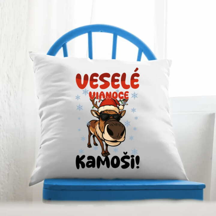 Veselé Vianoce, kamoši! - vankúš s potlačou