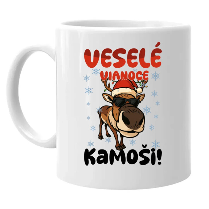 Veselé Vianoce, kamoši! - keramický hrnček s potlačou