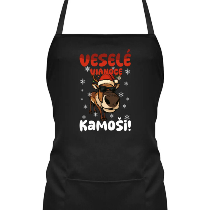 Veselé Vianoce, kamoši! - zástera s potlačou