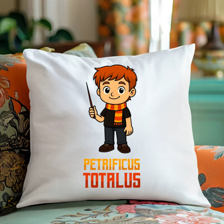 Petrificus Totalus - Ron Weasley - vankúš s potlačou pre fanúšikov série Harry Potter