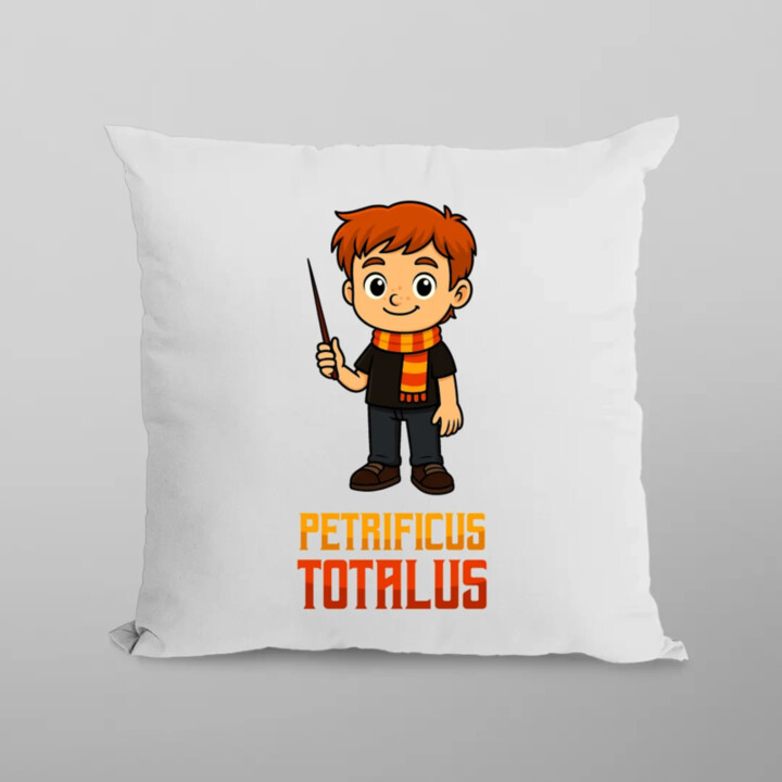 Petrificus Totalus - Ron Weasley - vankúš s potlačou pre fanúšikov série Harry Potter