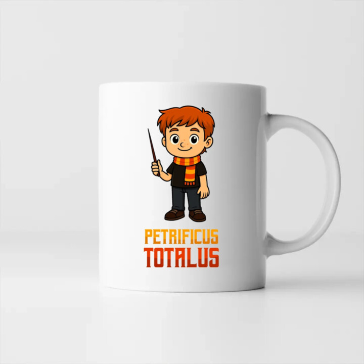 Petrificus Totalus - Ron Weasley - keramický hrnček s potlačou pre fanúšikov série Harry Potter