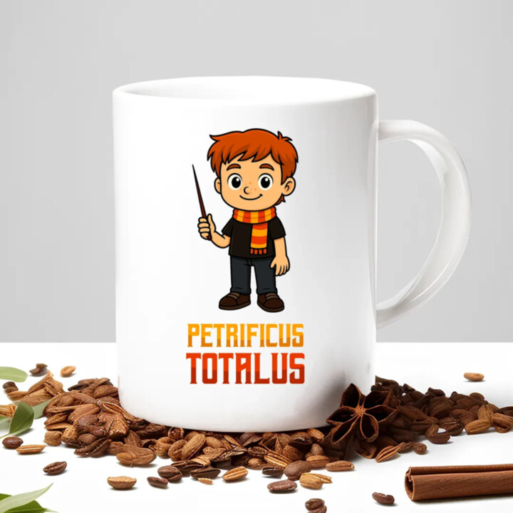 Petrificus Totalus - Ron Weasley - keramický hrnček s potlačou pre fanúšikov série Harry Potter
