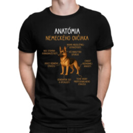 Anatómia nemeckého ovčiaka - pánske tričko s potlačou