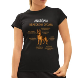Anatómia nemeckého ovčiaka - dámske tričko s potlačou