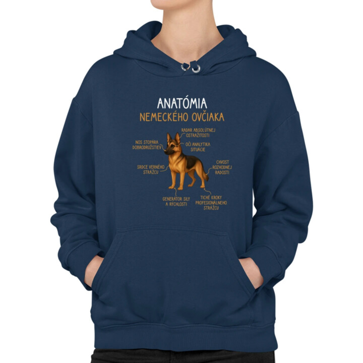 Anatómia nemeckého ovčiaka  - dámska mikina s potlačou