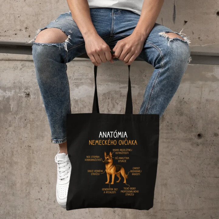 Anatómia nemeckého ovčiaka - taška s potlačou