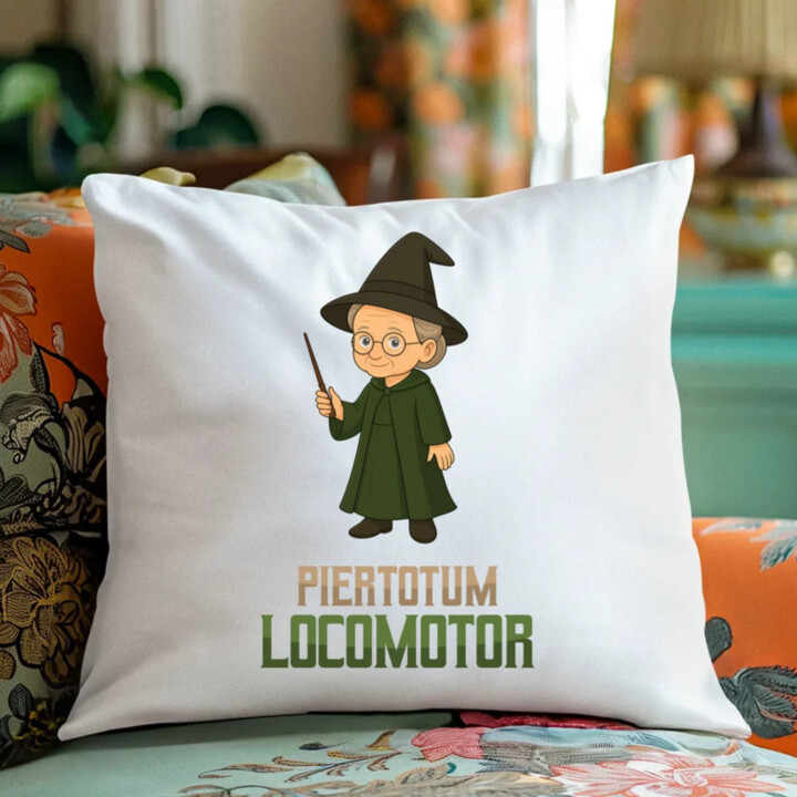 Piertotum Locomotor - Minerwa McGonagall - vankúš s potlačou pre fanúšikov série Harry Potter