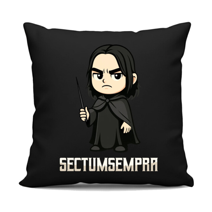 Sectumsempra - Severus Snape - čierny vankúš s potlačou pre fanúšikov série Harry Potter